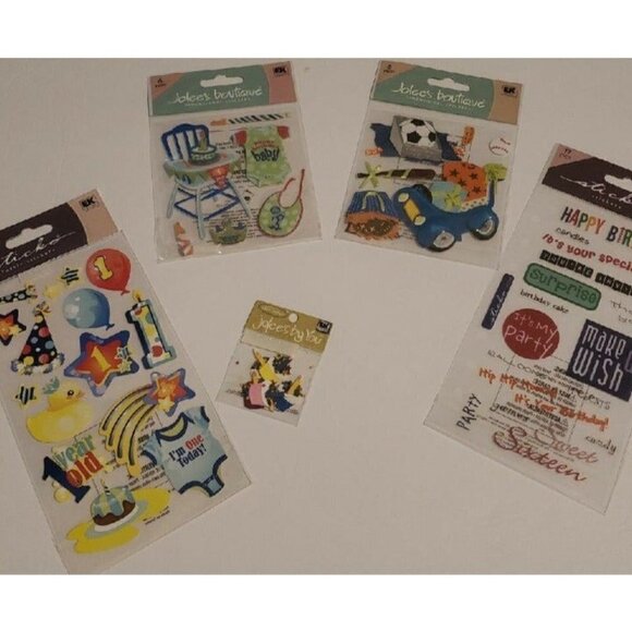 Stickers " Birthday " bundle scrapbook crafts - Picture 1 of 6